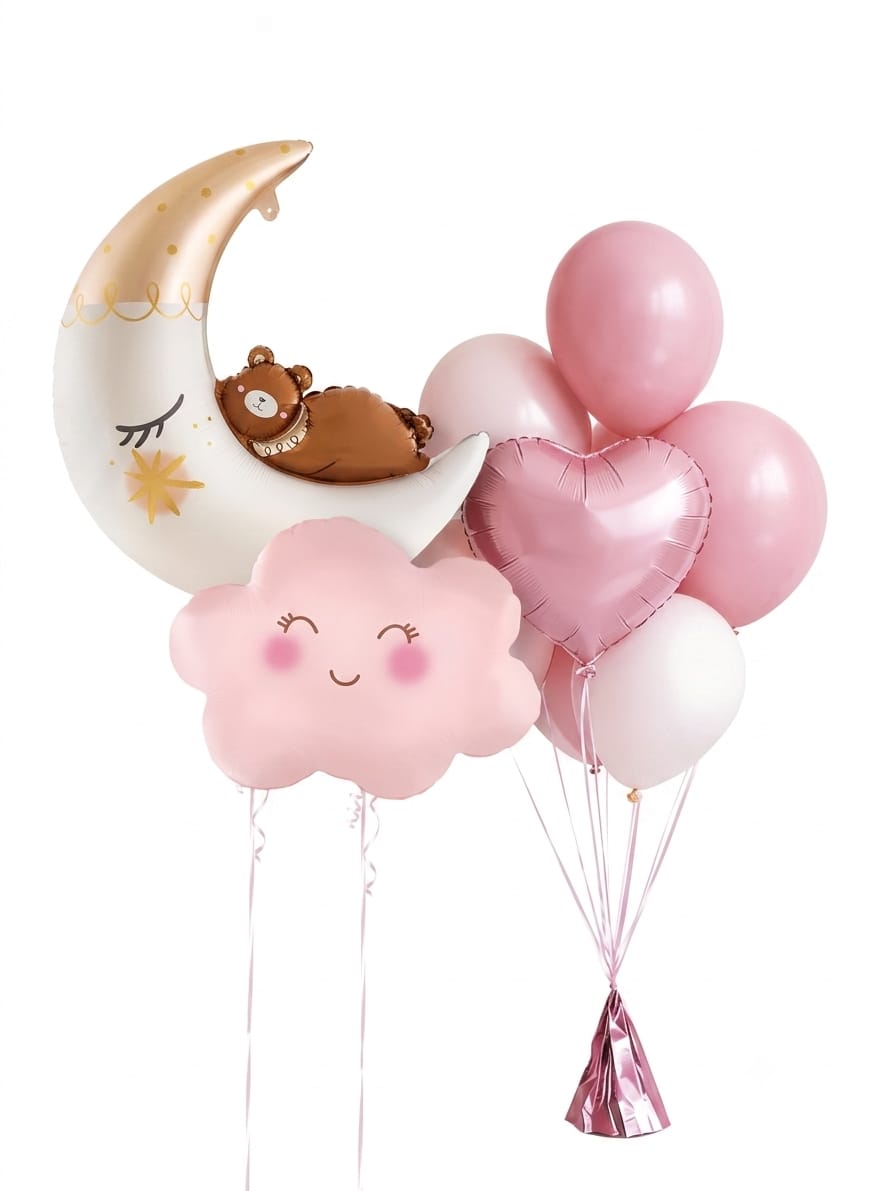 Pink Dreamy Moon Cloud Balloon 