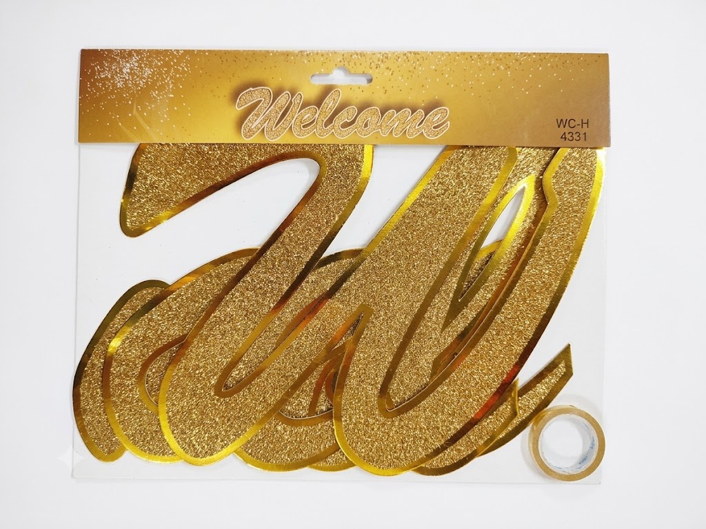 WELCOME GLITTER CUSIVE BANNER