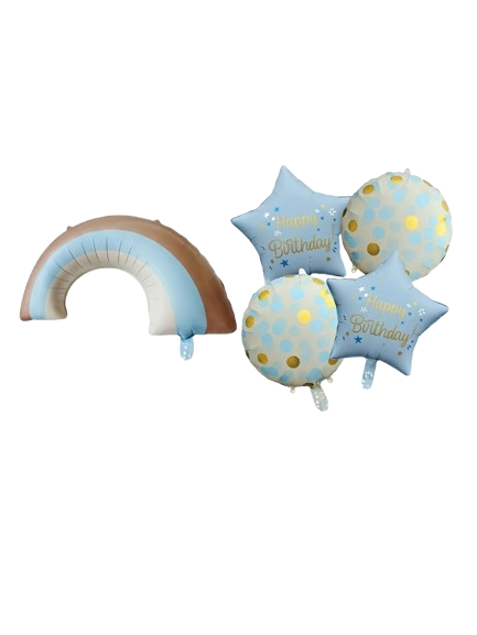 Rainbow Thame Foil Balloon Set (BLUE)