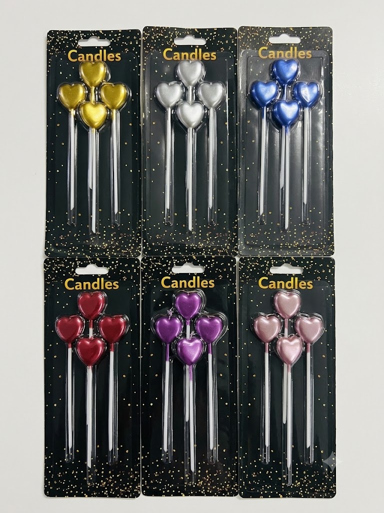 4Pcs Heart Stick Candle