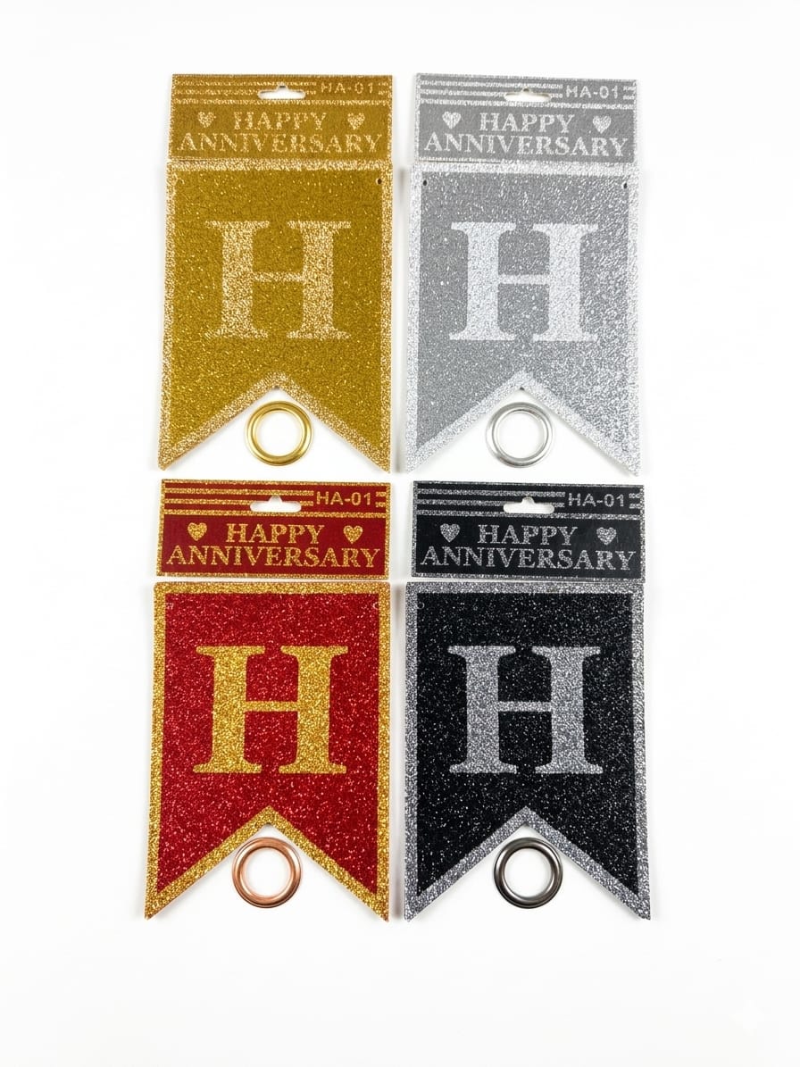 Happy Anniversary Glitter Banner (HA-01) 